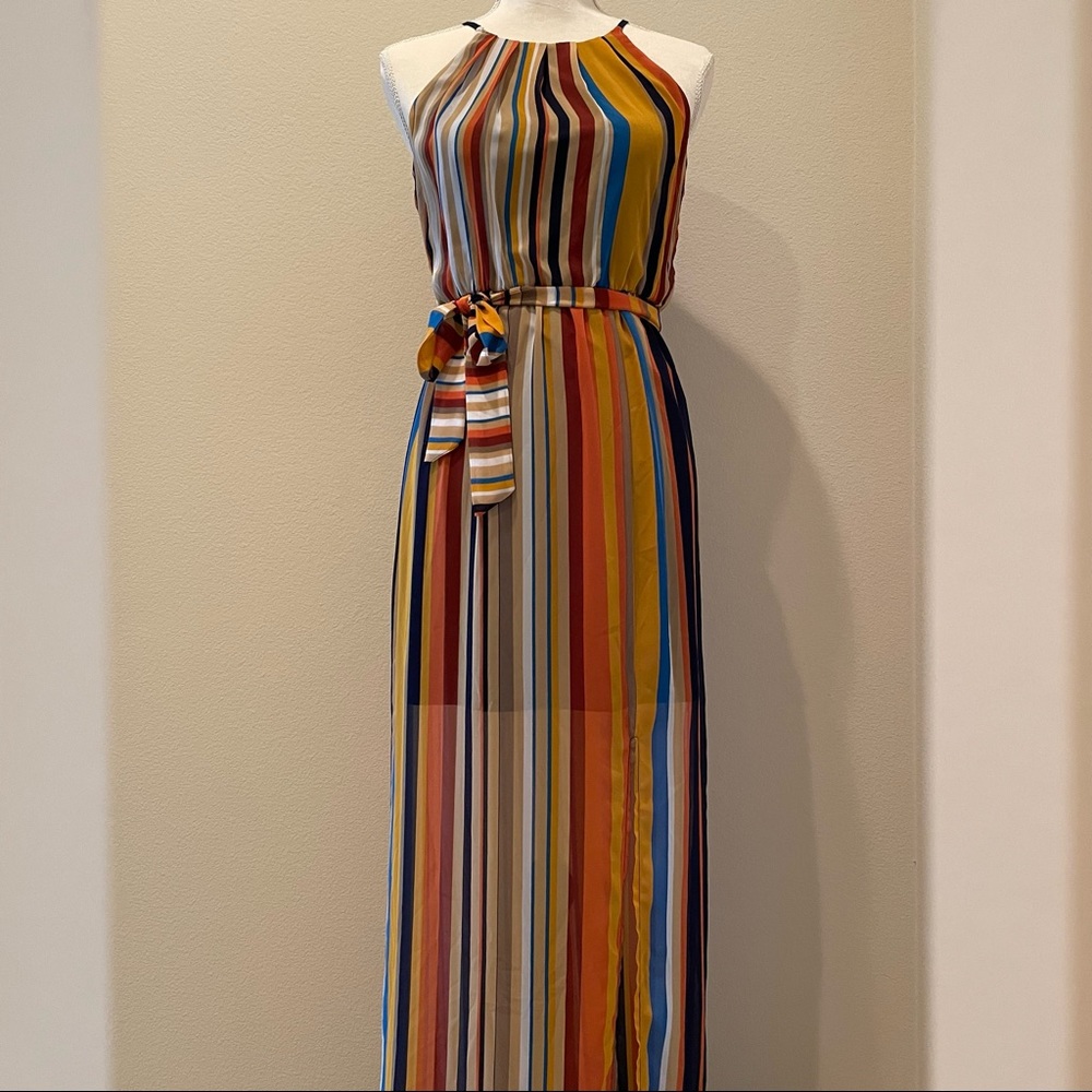 Multi color stripe Maxi Dress
